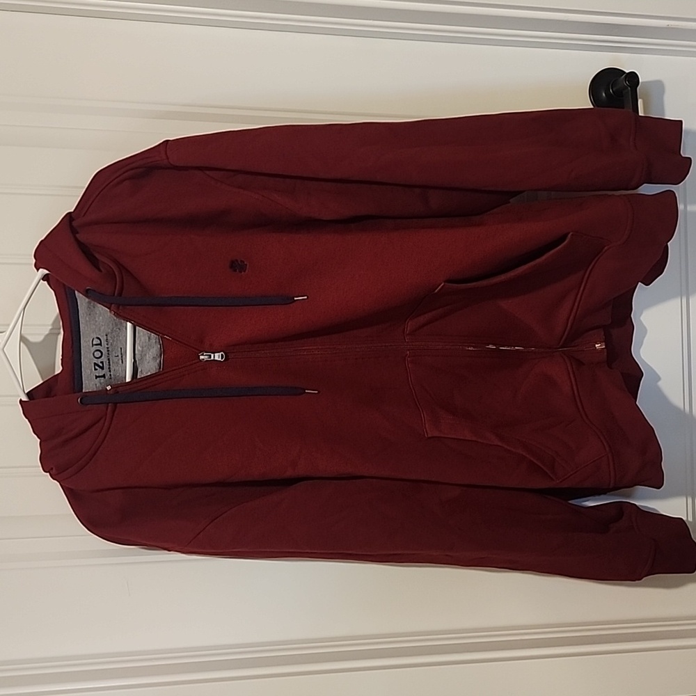 Izod zipper hooded Sweatshirt size large